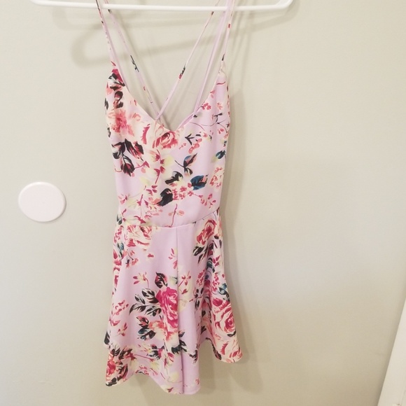 Express Other - LILAC FLORAL ROMPER